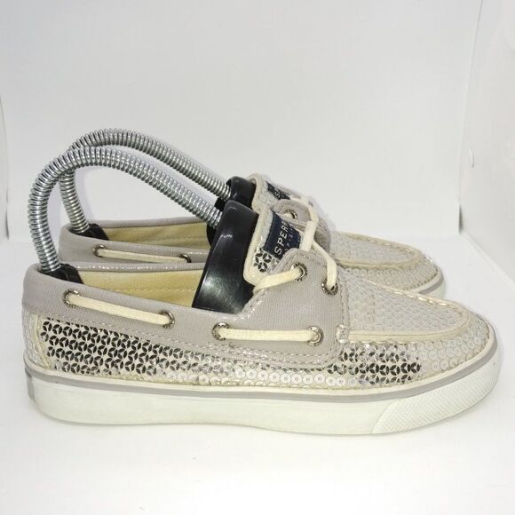 Sperry‎ Top Sider Bahama Silver Sequin Boat Shoes Women's Size 5.5 M Silv… - Picture 7 of 8